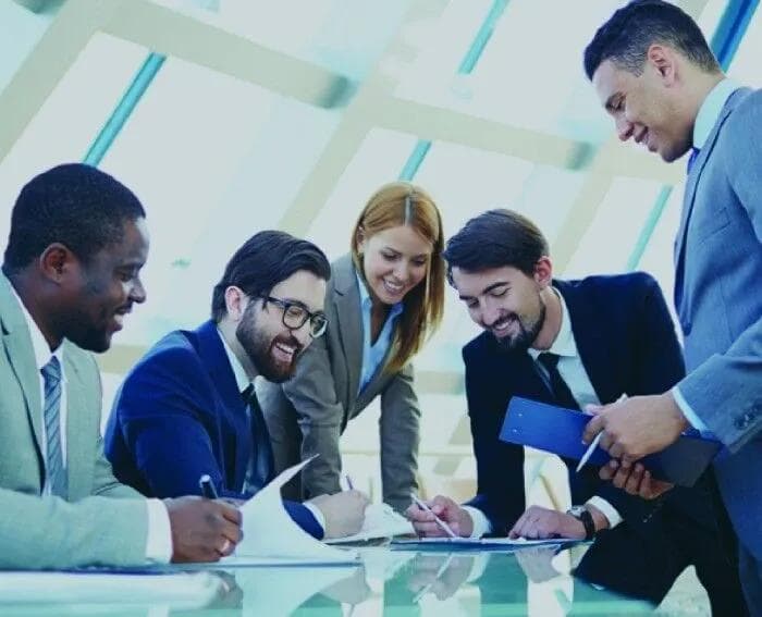 Group of people smiling